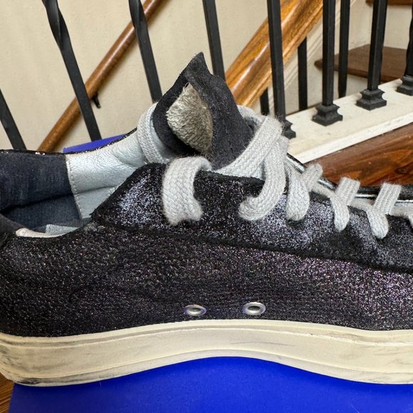 PP48 Jack Fujy Low Top Black Suede & Metallic "Hand -Distressed"Size 8 - Picture 12 of 16